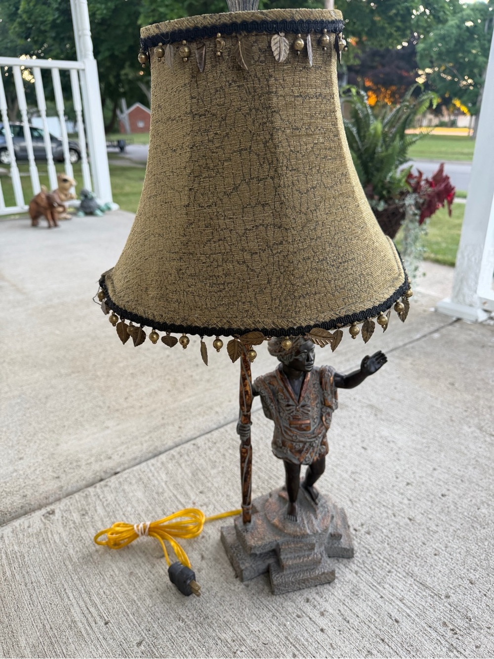 Vintage Bronze Black Baroque Blackamoor Statue Lamp  28” Tall